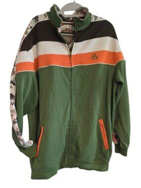 G Unit Track Jacket Full Zip Sweatshirt Mock Collar Vintage Y2K Hip Hop Camo